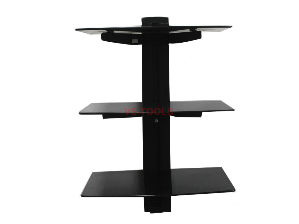 Adjustable 3 Shelf for DVD Player Cable Box Receiver Gaming